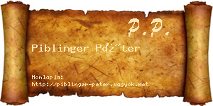 Piblinger Péter névjegykártya